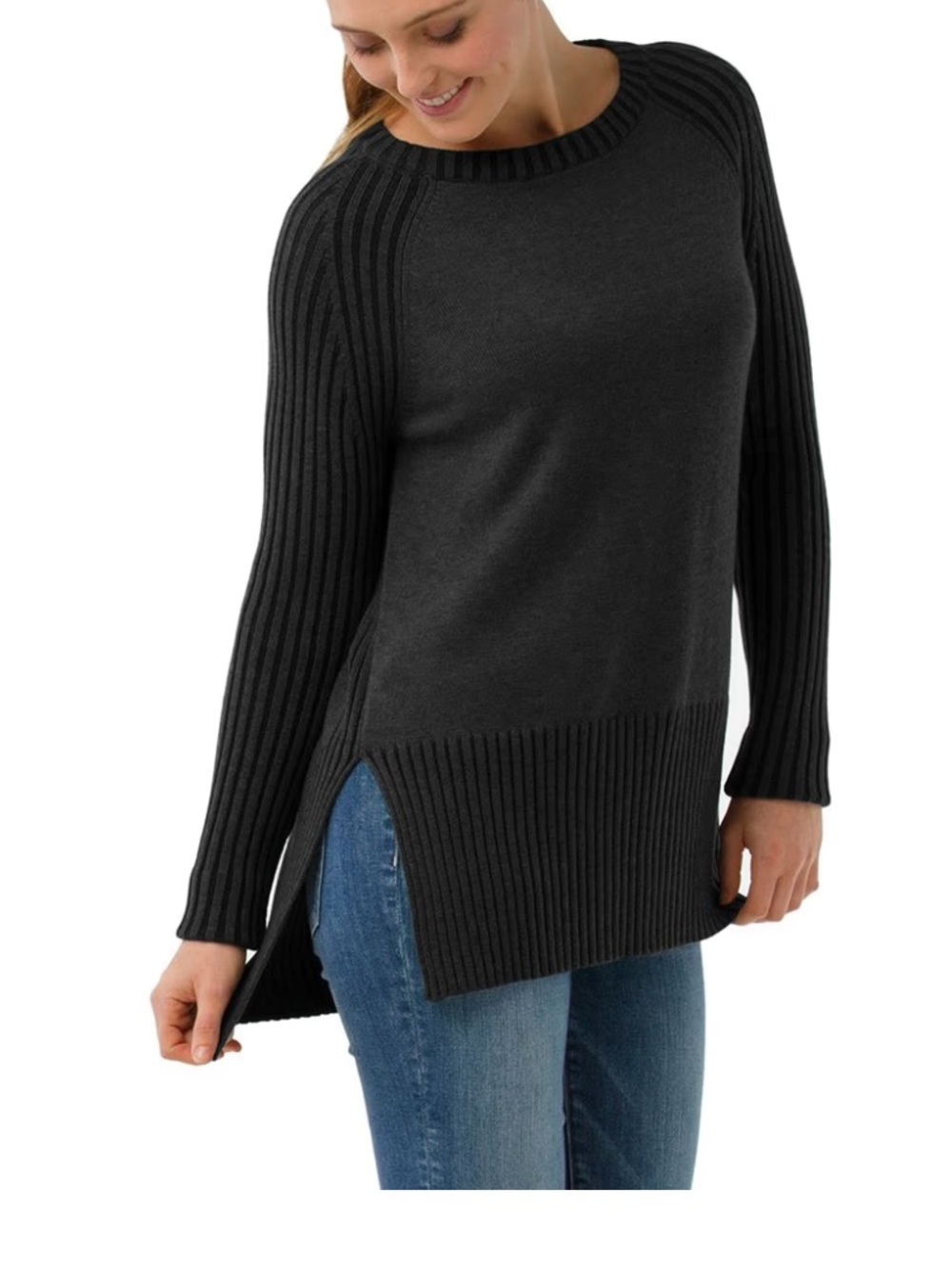 Smartwool Ripple Creek Soft Tunic Sweater Charcoal Sz L